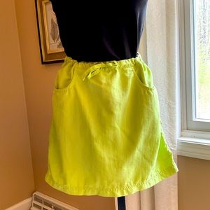 LL Bean lime green drawstring athletic skirt. Size XS